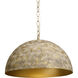 SUNPAN Tara LED Antique Gold / White Grey Pendant Ceiling Light 107932 - Open Box